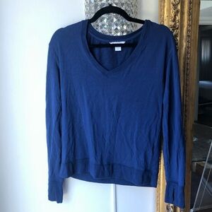Athletes Classic V-Neck Long Sleeve Top - Blue